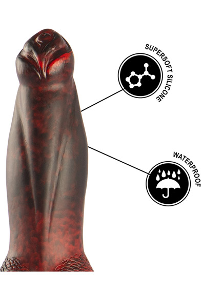 Titan In Flames Dildo With Remote 22,5 cm - Dragon dildo 3