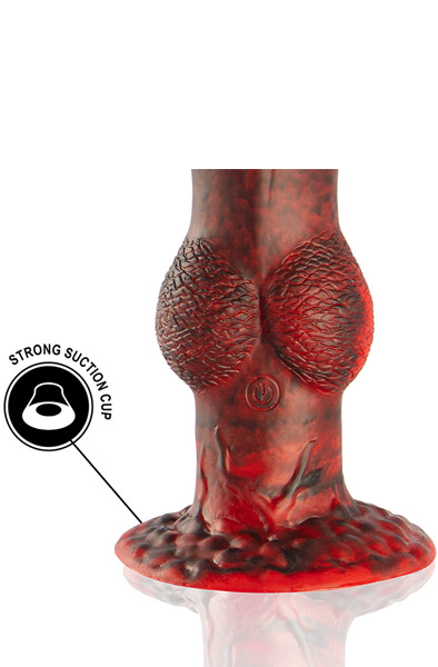 Titan In Flames Dildo With Remote 22,5 cm - Dragon dildo 4