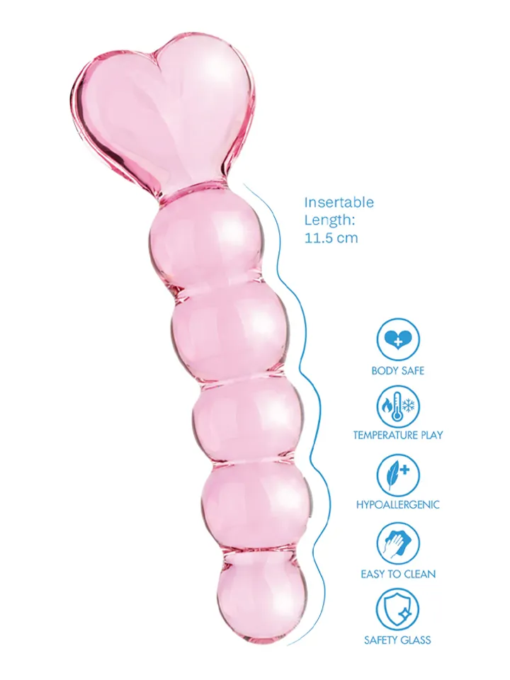 ToyJoy Glass Worxx Crystal Heart Anal Dildo - Glass dildo 2 [full]