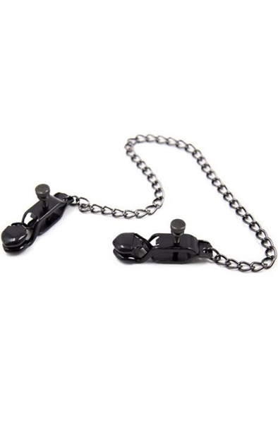 TOYZ4LOVERS Hard Nipple Clamps - Chest clamps with chain 3