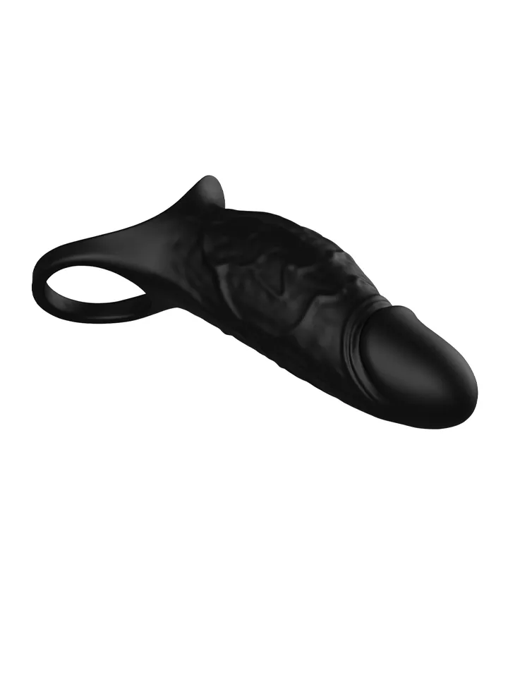 Vibrating Cock Sleeve Black - Vibrating penis extender 2 [full]