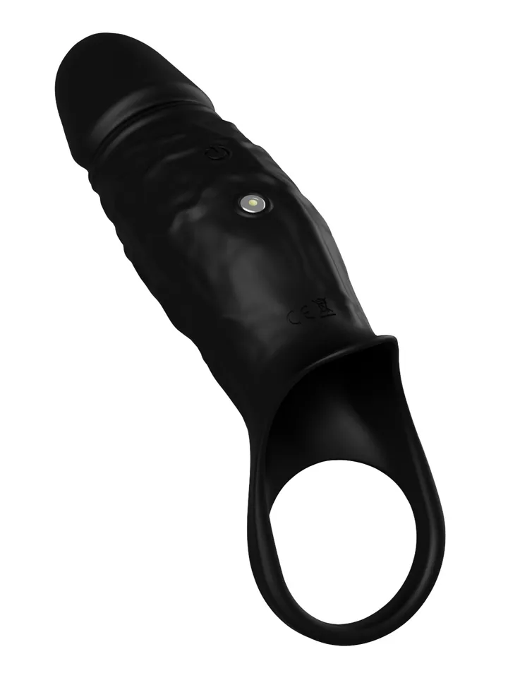 Vibrating Cock Sleeve Black - Vibrating penis extender 3 [full]