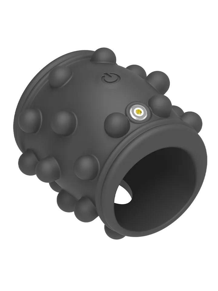 Vibrating Dotted Silicone Cock Sleeve - Vibrating penis extender 1 [full]