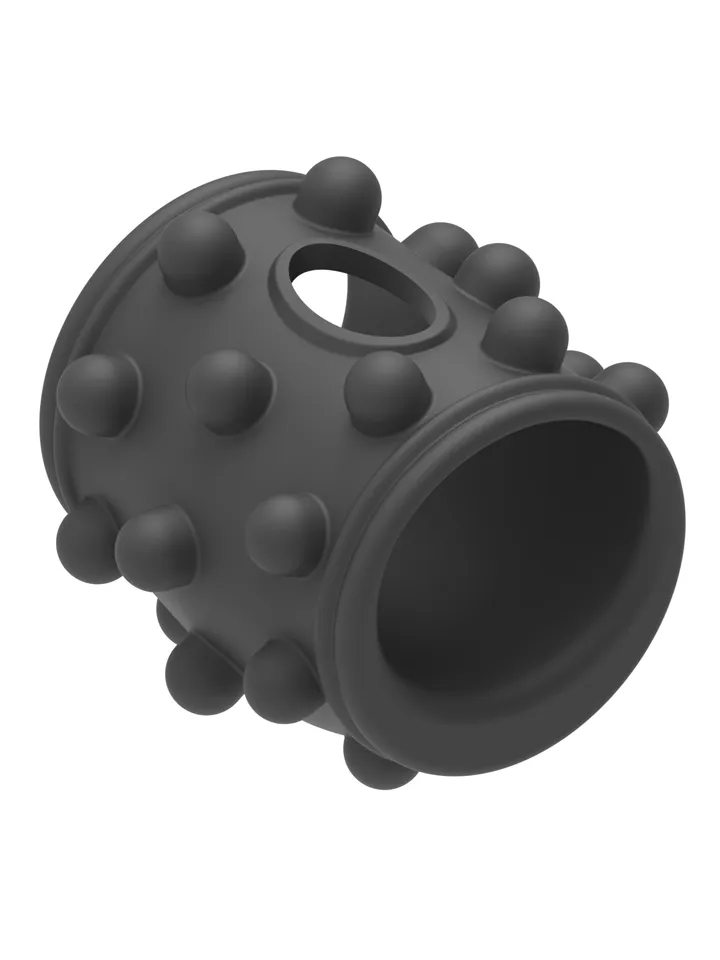 Vibrating Dotted Silicone Cock Sleeve - Vibrating penis extender 5 [full]