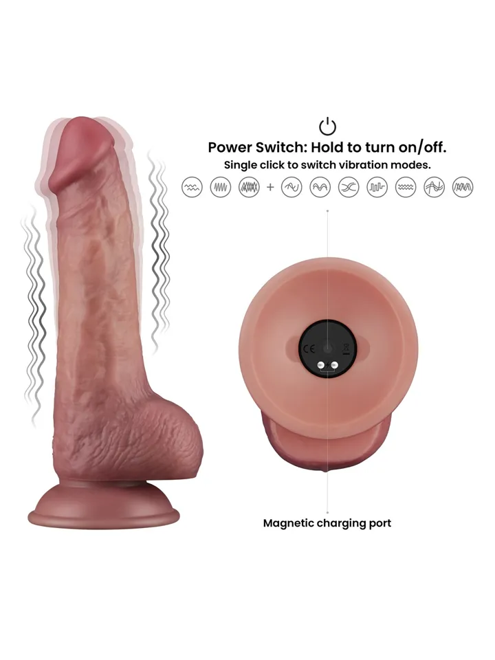 Vibrating Dual Density Power Cock 21,6 cm - Vibrating dildo 2 [full]