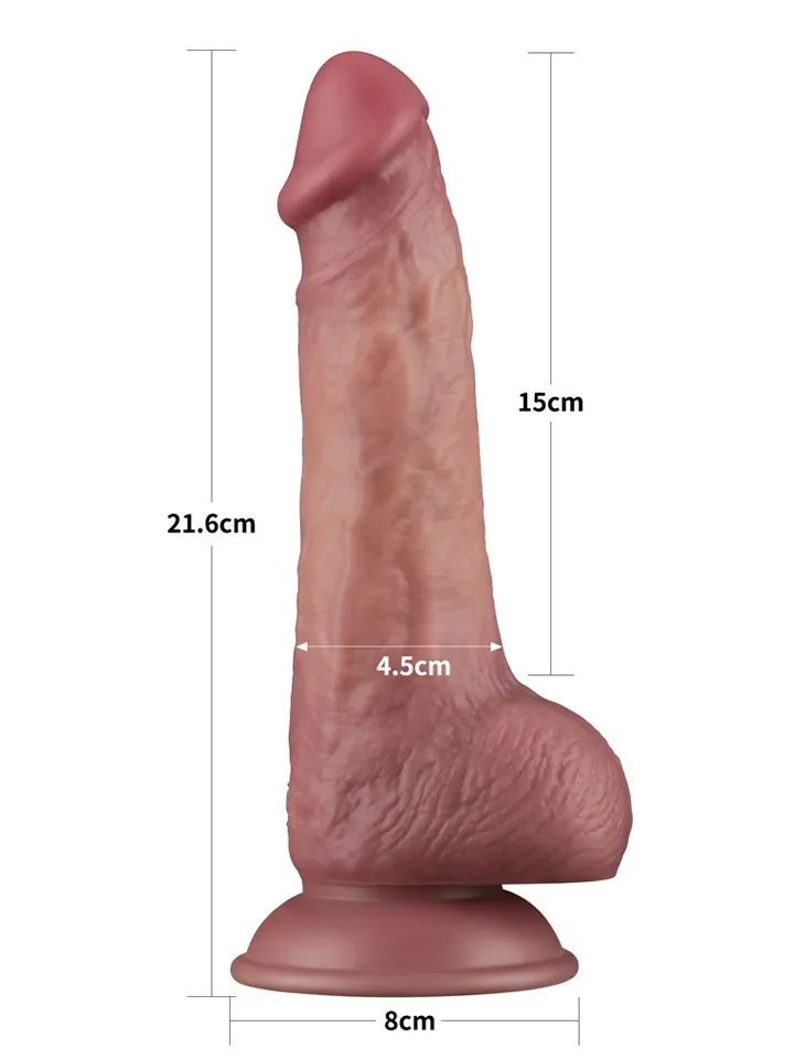 Vibrating Dual Density Power Cock 21,6 cm - Vibrating dildo 3 [full]