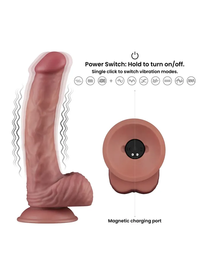 Vibrating Dual Density Power Cock 23 cm - Vibrating dildo 2 [full]
