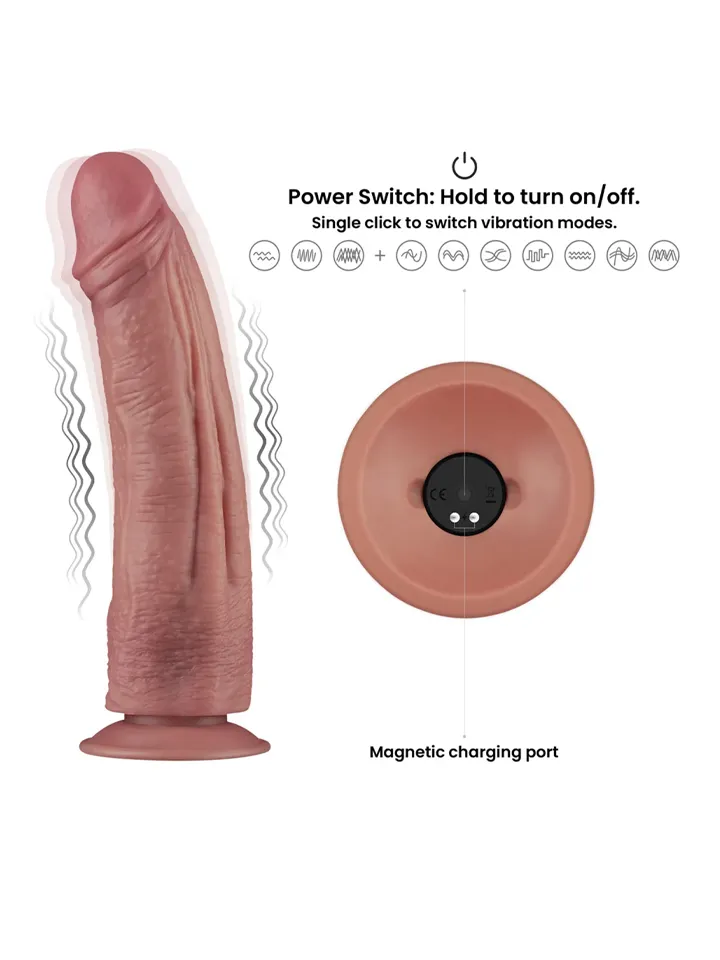 Vibrating Dual Density Power Cock 26,8 cm - Vibrating dildo 3 [full]