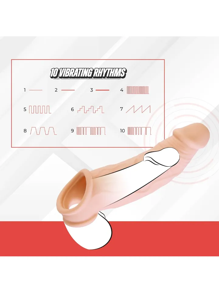 Vibrating Extension Sleeve Flesh - Vibrating penis extender 3 [full]