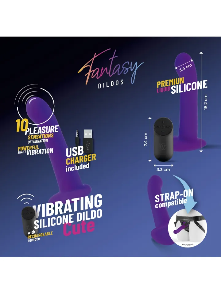 Vibrating Silicone Dildo With Remote 18 cm - Vibrating dildo 2 [full]