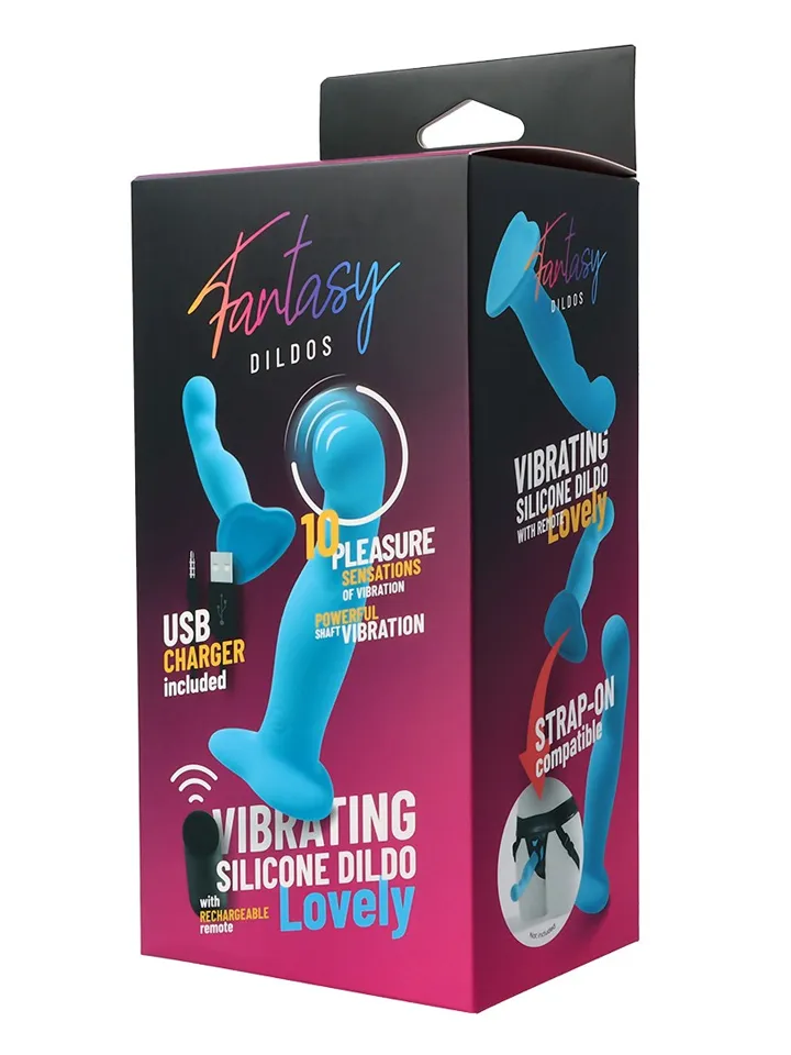 Vibrating Silicone Dildo With Remote Blue 18 cm - Vibrating dildo 4 [full]