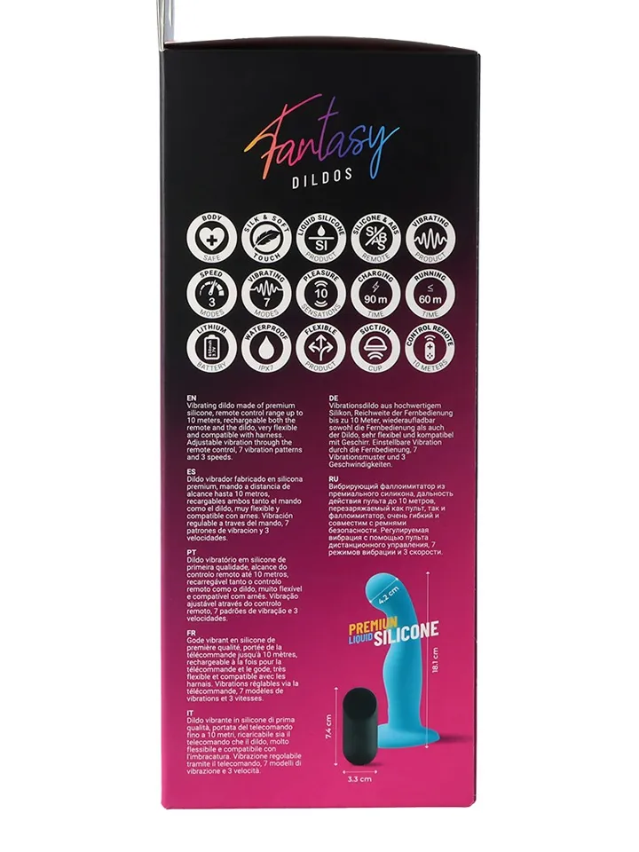 Vibrating Silicone Dildo With Remote Blue 18 cm - Vibrating dildo 5 [full]
