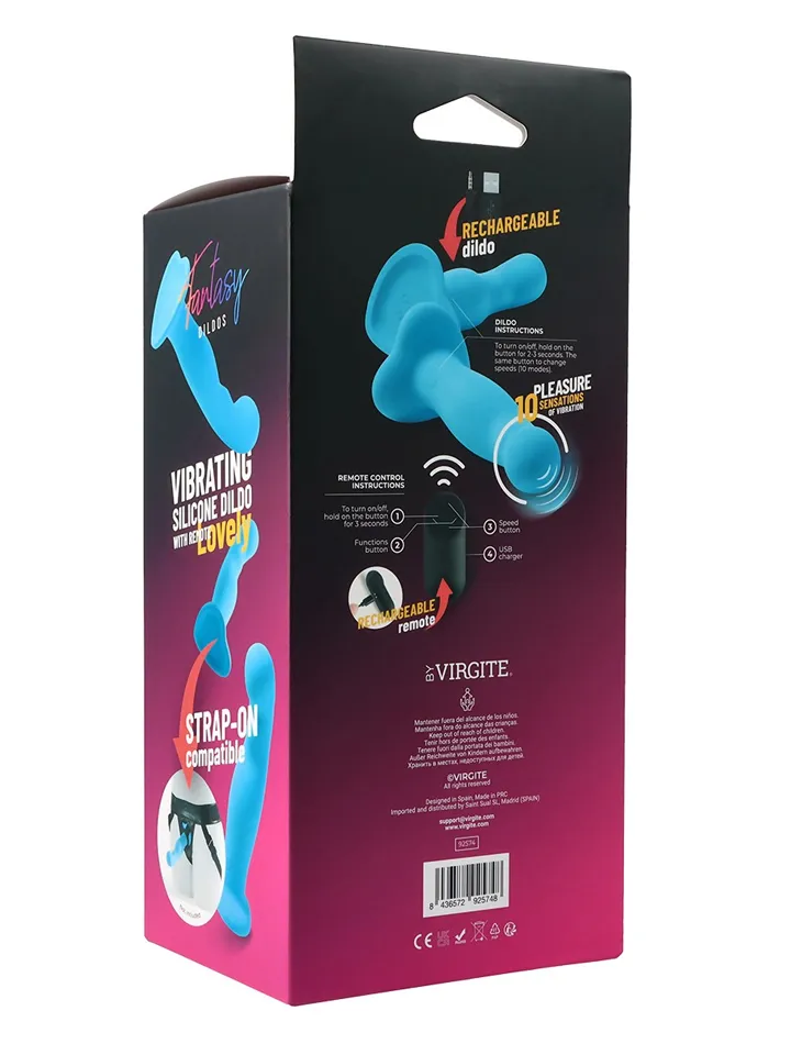 Vibrating Silicone Dildo With Remote Blue 18 cm - Vibrating dildo 6 [full]