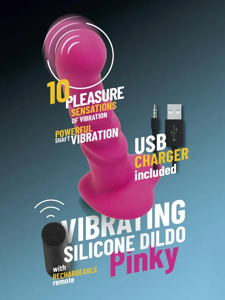 Vibrating Silicone Dildo With Remote Pink 18 cm - Vibrating dildo 1 [full]