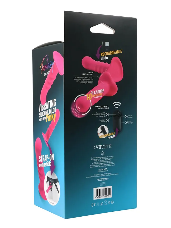 Vibrating Silicone Dildo With Remote Pink 18 cm - Vibrating dildo 6 [full]