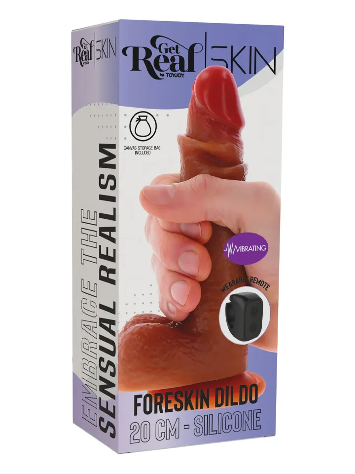 Vibrating Silicone Foreskin Dildo 20 cm - Vibrating dildo 5 [full]