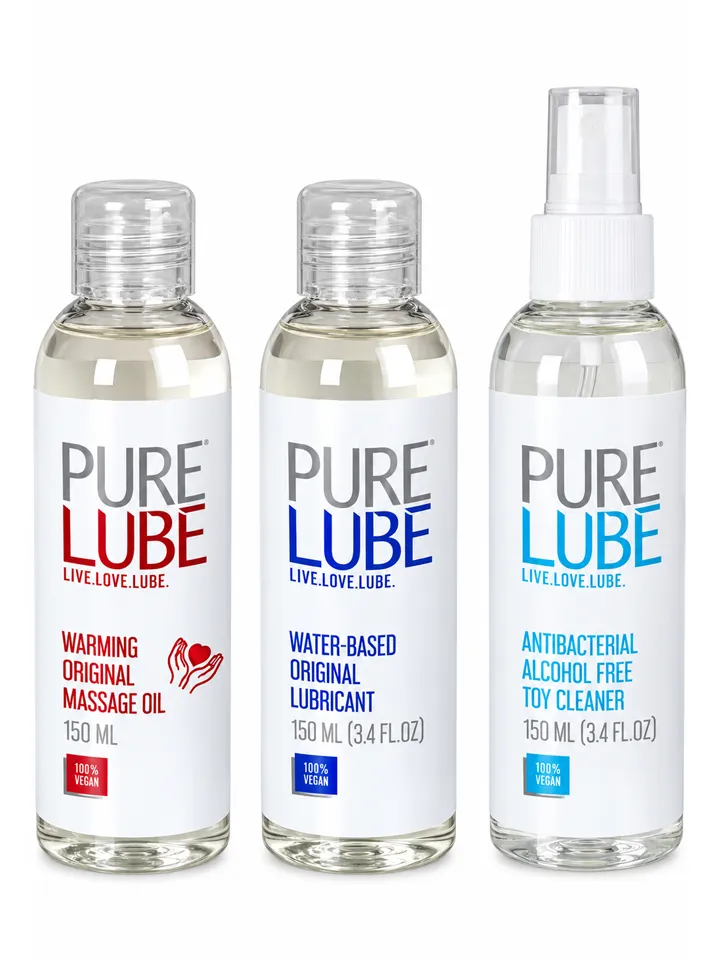 Water-Based Lubricant + Antibacterial Toy Cleaner + Warming Massage Oil 3 x 150 ml - Offers 1 [full]