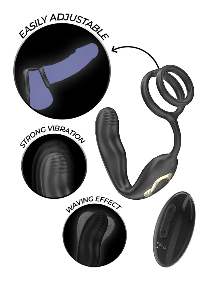 Wiggle Rotating Anal Plug With Perineal Vibration - Prostate vibrator with penis ring 1 [full]