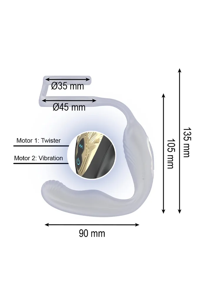 Wiggle Rotating Anal Plug With Perineal Vibration - Prostate vibrator with penis ring 3 [full]