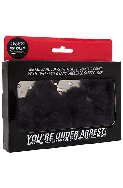 You're Under Arrest! Black Furry Cuffs - Handschellen 3