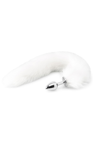 Zenn Deluxe Fluffy Fox Plug White - Animal tail anal plug 2